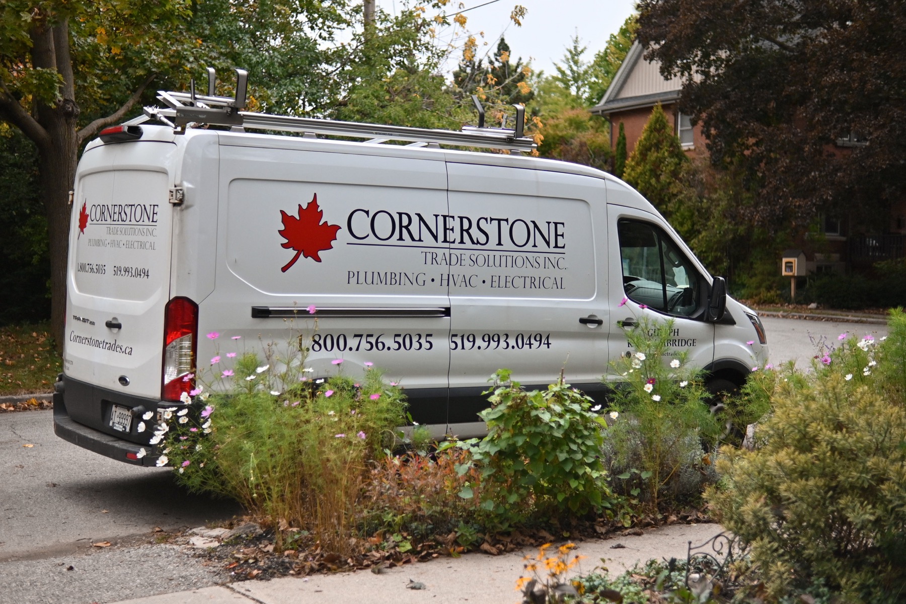 Cornerstone Trade Solutions service van in Guelph